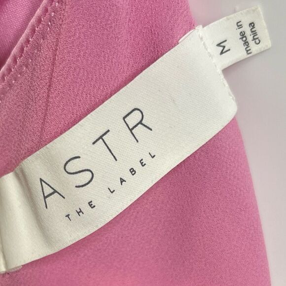 ASTR Criss Cross Ruffle Strap Full Length Formal Dress Pink Size Medium - Picture 5 of 5